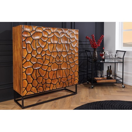 Buffet haut VULCANO 120cm mosaïque manguier brun