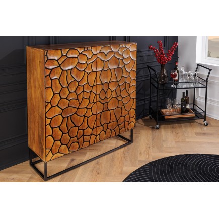 Buffet haut VULCANO 120cm mosaïque manguier brun 2