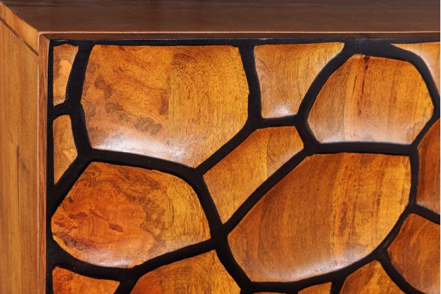 Buffet haut VULCANO 120cm mosaïque manguier brun