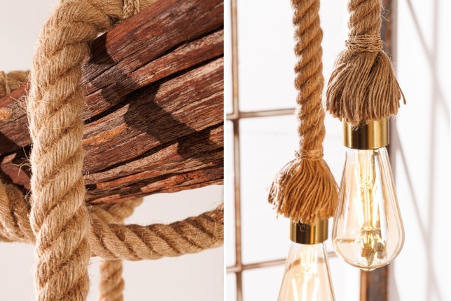 Suspension SEVEN SEAS 110cm bois d'acacia recyclé naturel