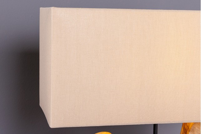 Lampe de table HYPNOTIC teck naturel - abat-jour beige 50cm