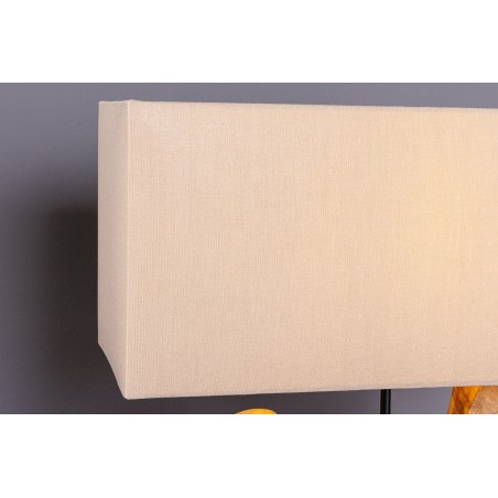 Lampe de table HYPNOTIC teck naturel - abat-jour beige 50cm