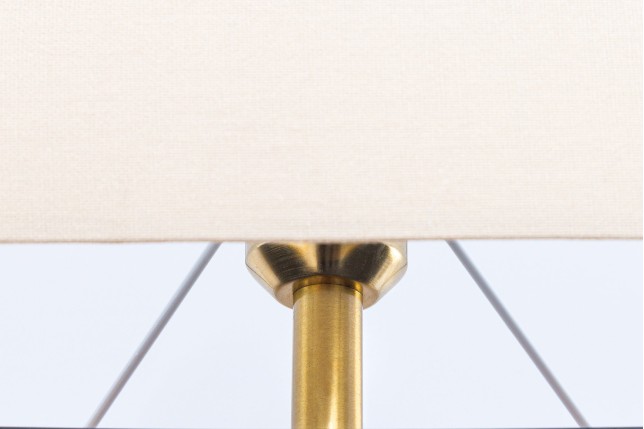 Lampe de table EUPHORIA 80cm beige et bois de longane