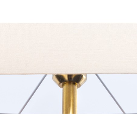 Lampe de table EUPHORIA 80cm beige et bois de longane