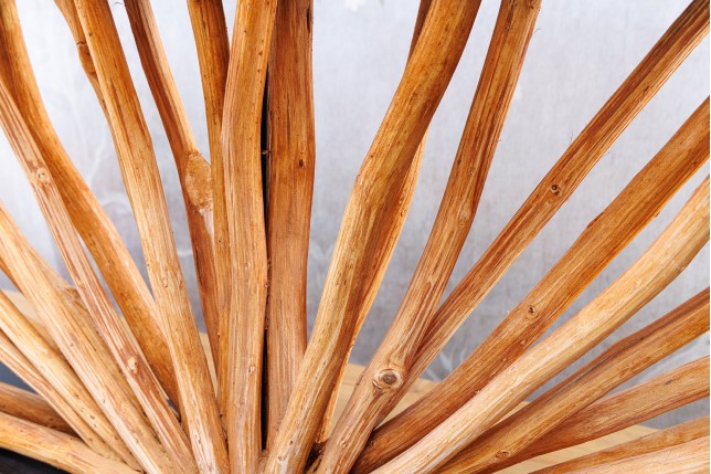 Lampe de table EUPHORIA 80cm beige et bois de longane