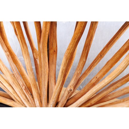 Lampe de table EUPHORIA 80cm beige et bois de longane
