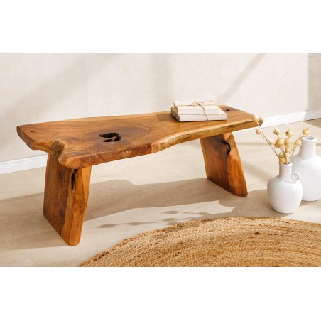 Banc ROOT en teck massif 100cm brun naturel