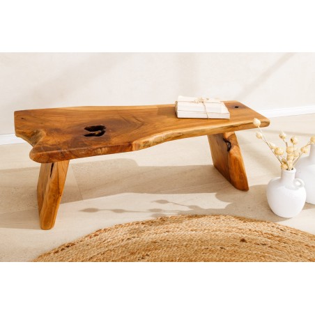 Banc ROOT en teck massif 100cm brun naturel