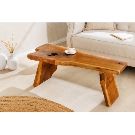 Banc ROOT en teck massif 100cm brun naturel