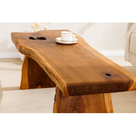 Banc ROOT en teck massif 100cm brun naturel