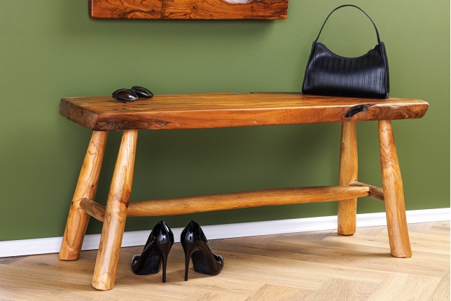 Banc ROOT 100cm Teck Brun Naturel - Fait Main