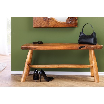 Banc ROOT 100cm Teck Brun Naturel - Fait Main 2