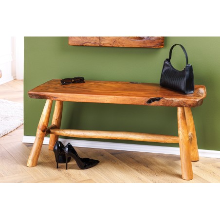 Banc ROOT 100cm Teck Brun Naturel - Fait Main