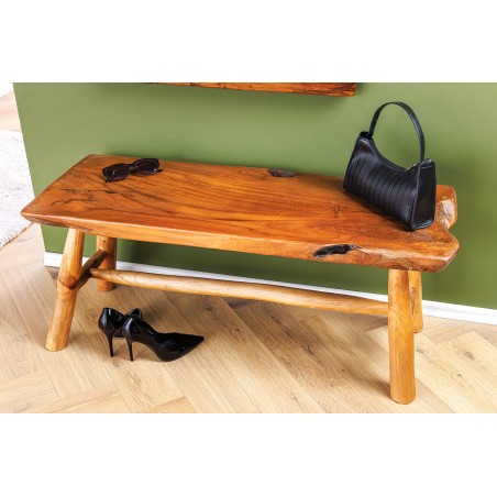Banc ROOT 100cm Teck Brun Naturel - Fait Main