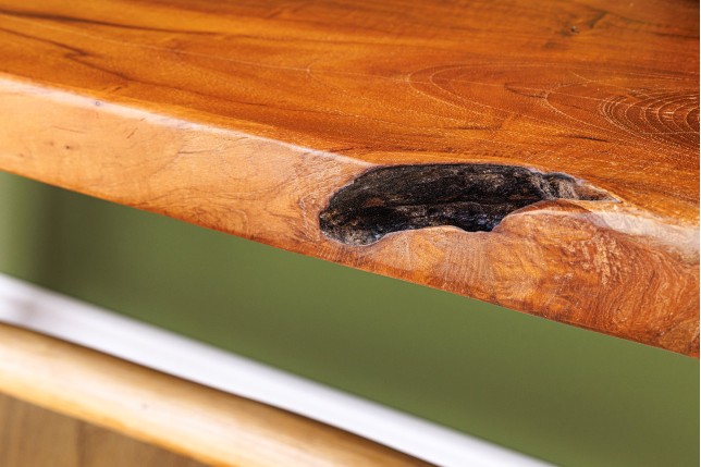 Banc ROOT 100cm Teck Brun Naturel - Fait Main