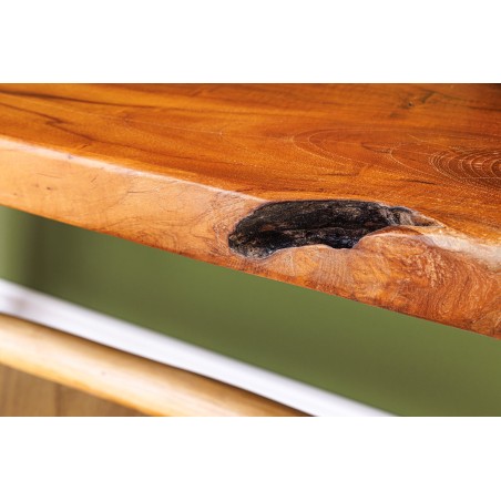Banc ROOT 100cm Teck Brun Naturel - Fait Main