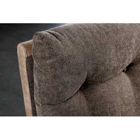 Banc BIG GEORGE 160cm Velours Taupe - Piètement Métal Noir