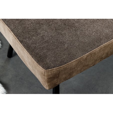 Banc BIG GEORGE 160cm Velours Taupe - Piètement Métal Noir