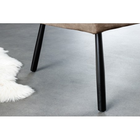 Banc BIG GEORGE 160cm Velours Taupe - Piètement Métal Noir
