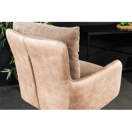 Tabouret de bar BIG GEORGE velours champagne beige pivotant