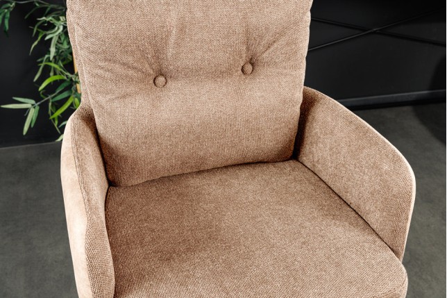 Tabouret de bar BIG GEORGE velours champagne beige pivotant