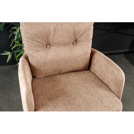 Tabouret de bar BIG GEORGE velours champagne beige pivotant