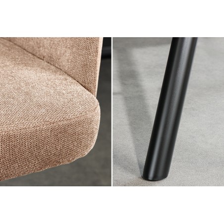 Tabouret de bar BIG GEORGE velours champagne beige pivotant