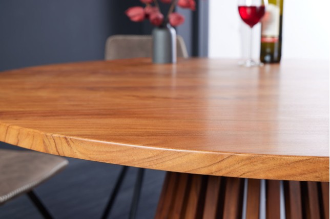 Table à manger ronde MAISON JADE Ø120cm acacia massif