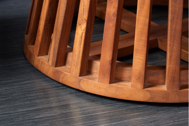 Table à manger ronde MAISON JADE Ø120cm acacia massif