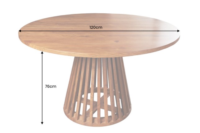 Table à manger ronde MAISON JADE Ø120cm acacia massif