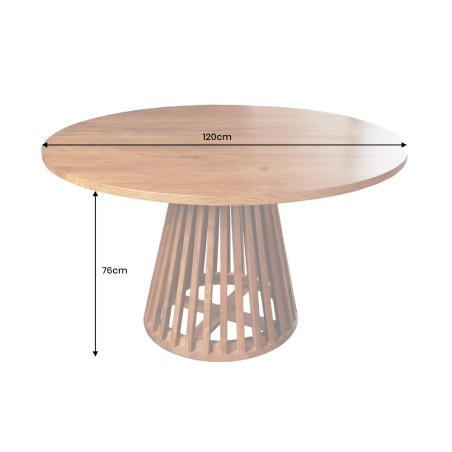 Table à manger ronde MAISON JADE Ø120cm acacia massif