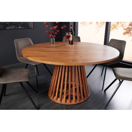 Table à manger ronde MAISON JADE Ø140cm acacia massif