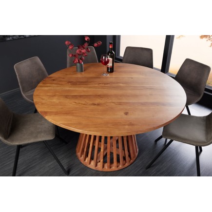 Table à manger ronde MAISON JADE Ø140cm acacia massif 2