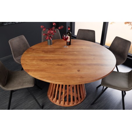 Table à manger ronde MAISON JADE Ø140cm acacia massif