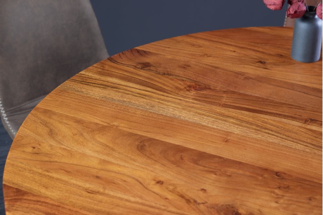 Table à manger ronde MAISON JADE Ø140cm acacia massif