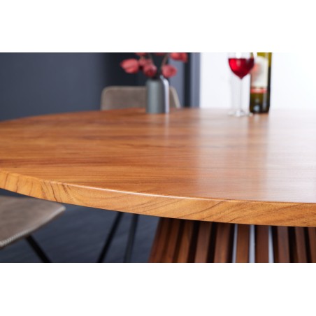 Table à manger ronde MAISON JADE Ø140cm acacia massif