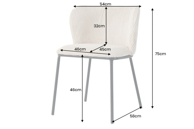 Chaise LYON métal noir et cordage beige - Lot de 2