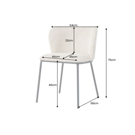 Chaise LYON métal noir et cordage beige - Lot de 2