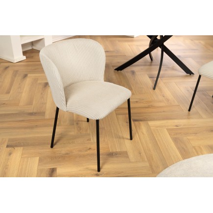 Chaise LYON métal noir et cordage beige - Lot de 2