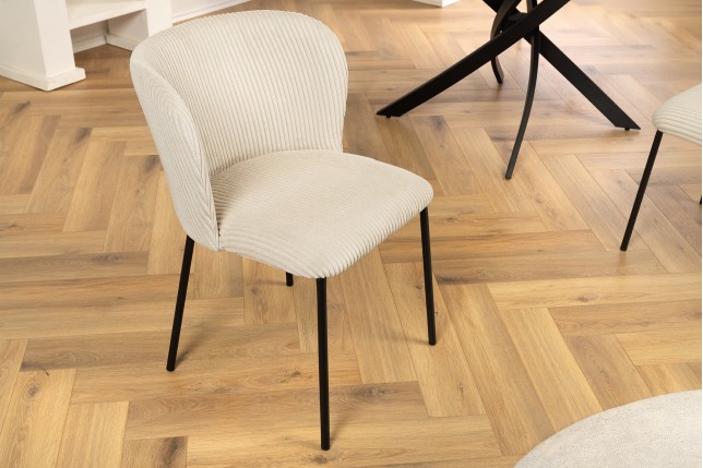 Chaise LYON métal noir et cordage beige - Lot de 2