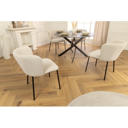 Chaise LYON métal noir et cordage beige - Lot de 2 2