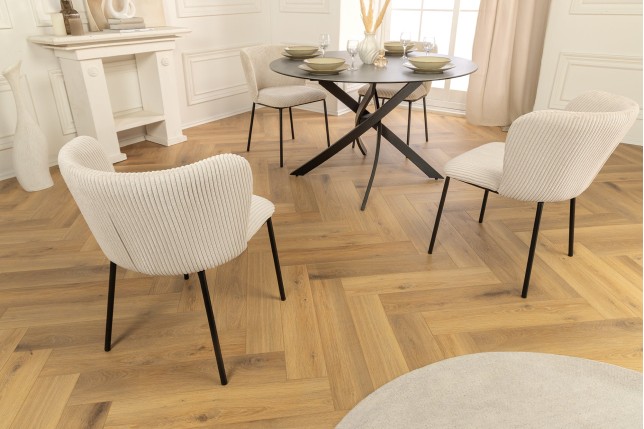 Chaise LYON métal noir et cordage beige - Lot de 2