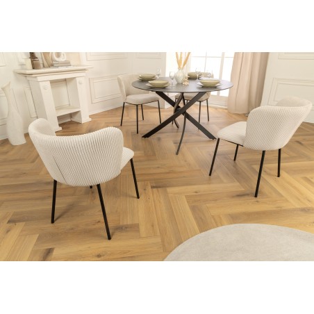 Chaise LYON métal noir et cordage beige - Lot de 2