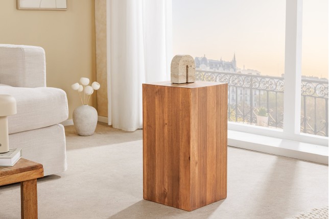 Colonne décorative COLUMNA 50cm acacia brun naturel