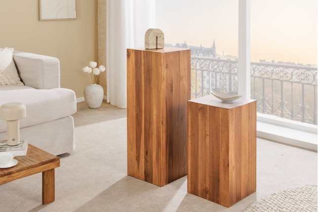 Colonne décorative COLUMNA 50cm acacia brun naturel