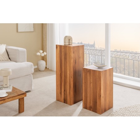 Colonne décorative COLUMNA 50cm acacia brun naturel