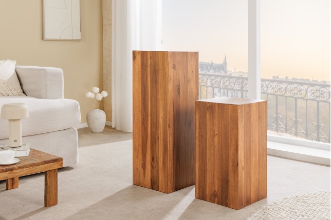 Colonne décorative COLUMNA 75cm acacia brun naturel