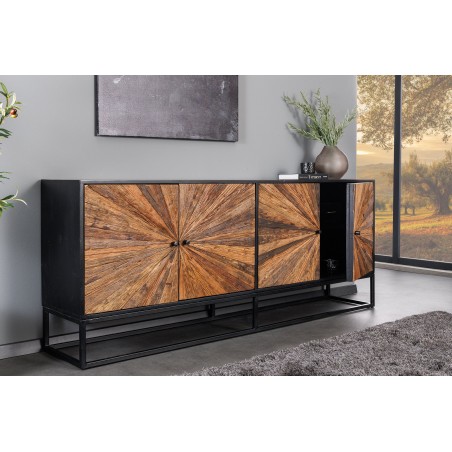 Buffet bas BARRACUDA 180cm manguier et teck brun