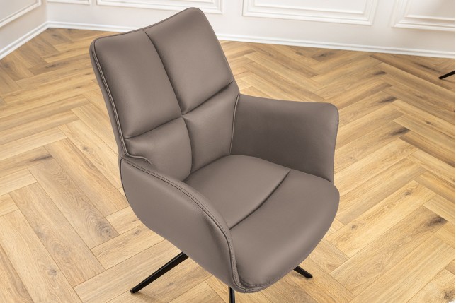 Fauteuil Pivotant PAPILLON Cuir Marron 360°