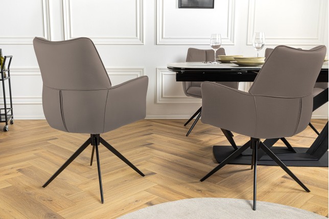 Fauteuil Pivotant PAPILLON Cuir Marron 360°